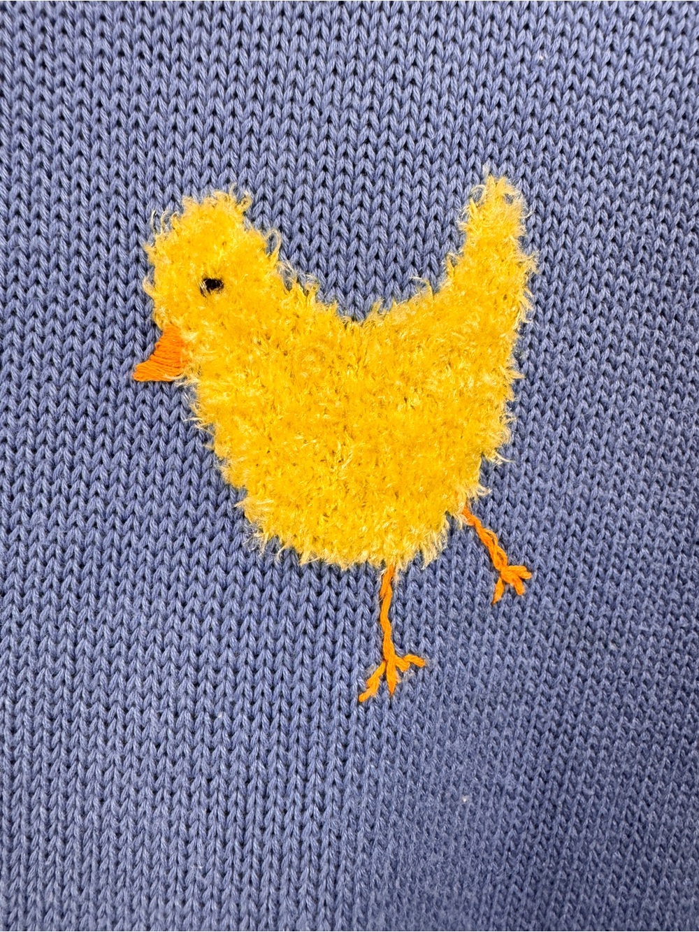 Vintage Quacker Factory Size Large Tunic Sweater Blue Chick Daisy Embroidered - Picture 3 of 8